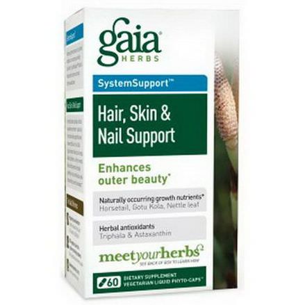 Gaia Herbs, Hair, Skin&Nail Support, 60 Vegetarian Liquid Phyto-Caps