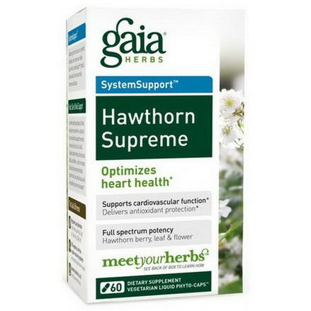 Gaia Herbs, Hawthorn Supreme, 60 Vegetarian Liquid Phyto-Caps