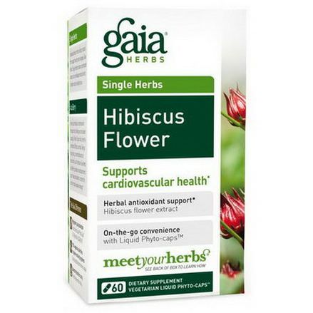 Gaia Herbs, Hibiscus Flower, 60 Veggie Liquid Phyto-Caps