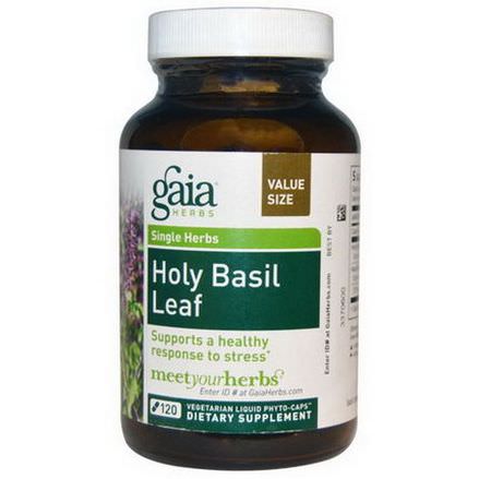 Gaia Herbs, Holy Basil Leaf, 120 Veggie Liquid Phyto-Caps