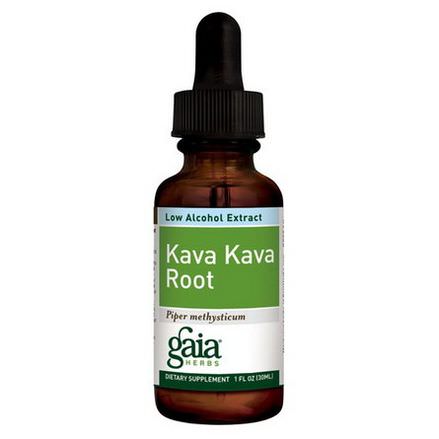 Gaia Herbs, Kava Kava Root, Low Alcohol 30ml