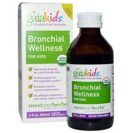 Gaia Herbs, Kids, Bronchial Wellness, for Kids, Alcohol-Free 89ml
