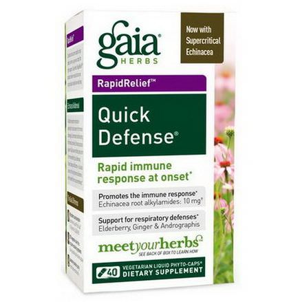 Gaia Herbs, Quick Defense, 40 Vegetarian Liquid Phyto-Caps