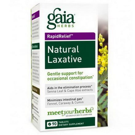 Gaia Herbs, Rapid Relief, Natural Laxative, 90 Tablets