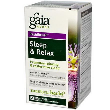 Gaia Herbs, Rapid Relief, Sleep&Relax, 50 Capsules