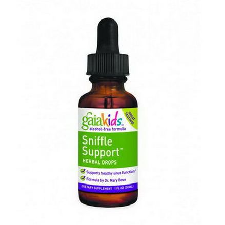 Gaia Herbs, Sniffle Support, Herbal Drops, Alcohol-Free Formula 30ml