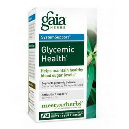 Gaia Herbs, SystemSupport, Glycemic Health, 60 Veggie Liquid-Filled Caps