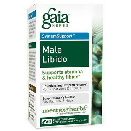 Gaia Herbs, SystemSupport, Male Libido, 60 Vegetarian Liquid Phyto-Caps