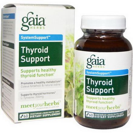 Gaia Herbs, Thyroid Support, 60 Vegetarian Liquid Phyto-Caps