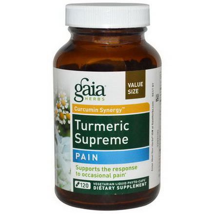 Gaia Herbs, Turmeric Supreme, Pain, 120 Vegetarian Liquid Phyto-Caps