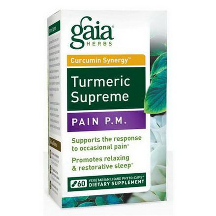 Gaia Herbs, Turmeric Supreme, Pain P.M. 60 Vegetarian Liquid Phyto-Caps