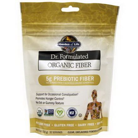Garden of Life, Dr. Formulated, Organic Fiber, Clear, Unflavored Powder Supplement 192g