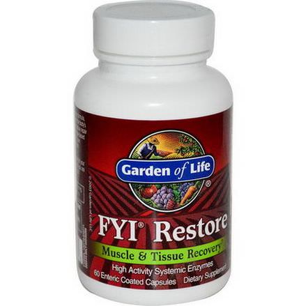 Garden of Life, FYI Restore, Muscle&Tissue Recovery, 60 Enteric Coated Capsules