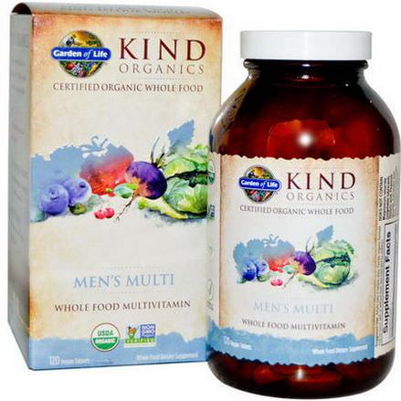 Garden of Life, KIND Organics, Men's Multi, 120 Vegan Tablets