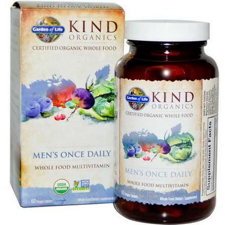 Garden of Life, KIND Organics, Men's Once Daily, 60 Vegan Tablets