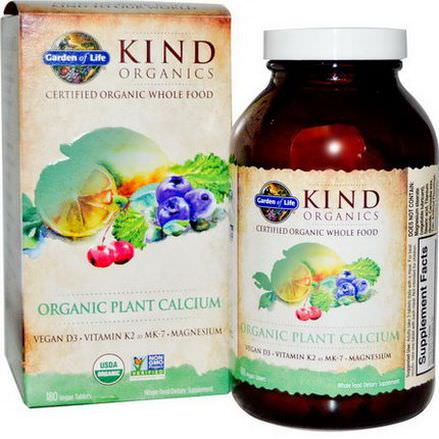 Garden of Life, KIND Organics, Organic Plant Calcium, 180 Vegan Tablets