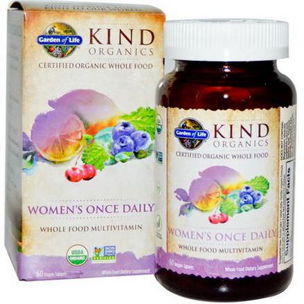 Garden of Life, KIND Organics, Women's Once Daily, 60 Vegan Tablets