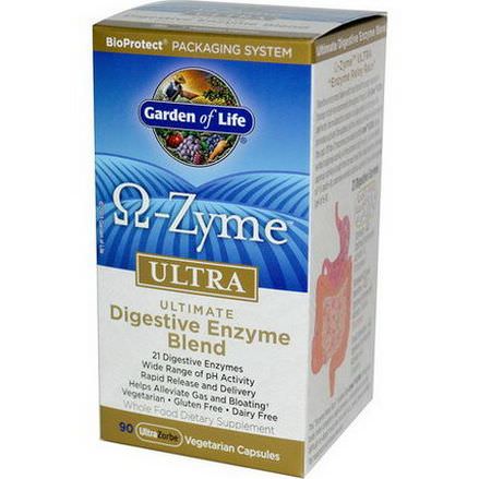 Garden of Life, O-Zyme Ultra, Ultimate Digestive Enzyme Blend, 90 Veggie Caps