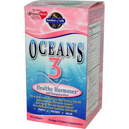 Garden of Life, Oceans 3, Healthy Hormones with OmegaXanthin, 90 Softgels