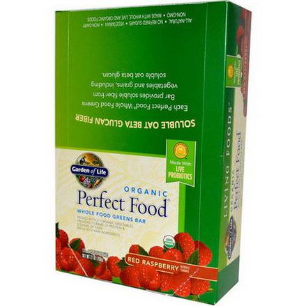 Garden of Life, Organic, Perfect Food, Whole Food Greens Bar, Red Raspberry, 12 Bars 64g Each