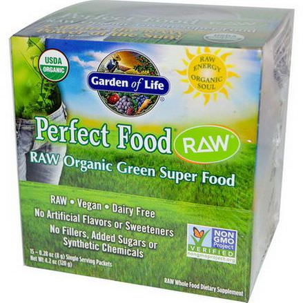 Garden of Life, Perfect Food, RAW Organic Green Super Food, 15 Packets 8g Each