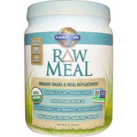 Garden of Life, RAW Meal, Organic Shake&Meal Replacement 454g