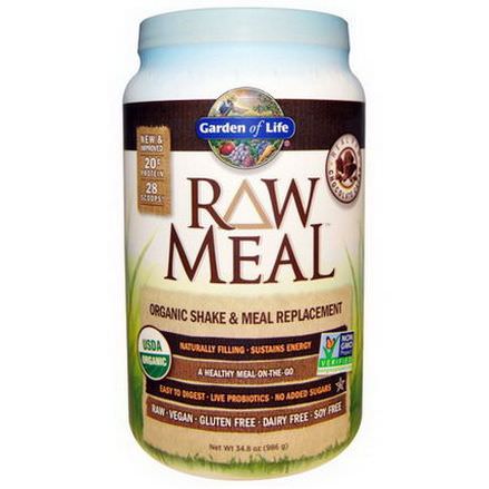 Garden of Life, RAW Meal, Organic Shake&Meal Replacement, Chocolate Cacao 986g