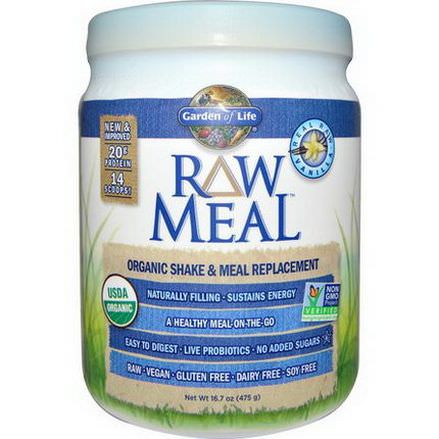 Garden of Life, RAW Meal, Organic Shake&Meal Replacement, Vanilla 475g