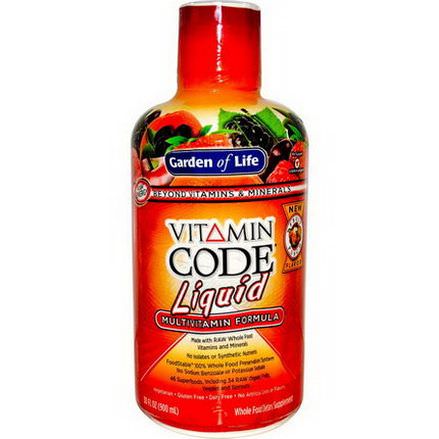 Garden of Life, Vitamin Code Liquid, Multivitamin Formula, Fruit Punch Flavor 900ml