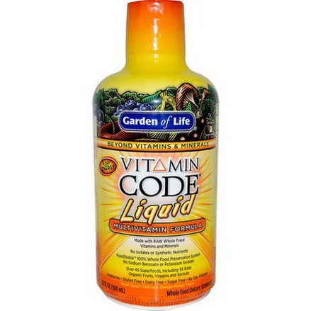 Garden of Life, Vitamin Code Liquid, Multivitamin Formula, Orange-Mango Flavor 900ml