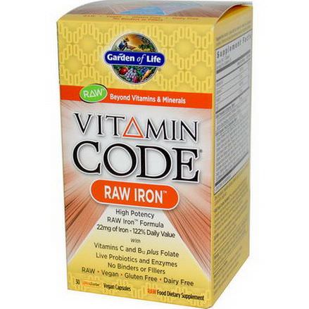 Garden of Life, Vitamin Code, RAW Iron, 30 UltraZorbe Vegan Caps