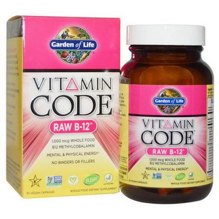 Garden of Life, Vitamin Code, Raw B-12, 30 Vegan Caps