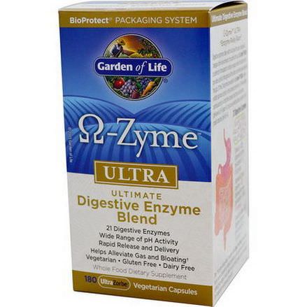 Garden of Life, Omega-Zyme, Ultra, Ultimate Digestive Enzyme Blend, 180 UltraZorbe Veggie Caps