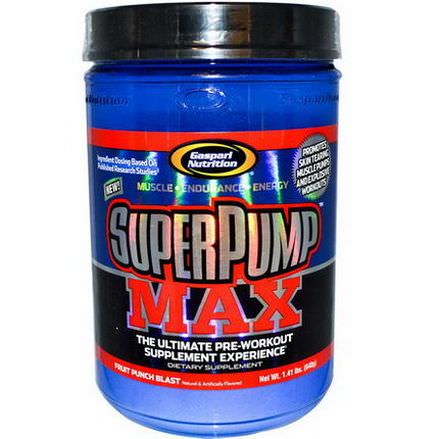 Gaspari Nutrition, SuperPump Max, The Ultimate Pre-Workout Supplement, Fruit Punch Blast 640g