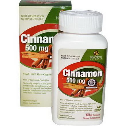 Genceutic Naturals, Cinnamon, 500mg, 60 NP Capsules