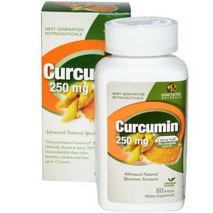 Genceutic Naturals, Curcumin, 250mg, 60 Softgels