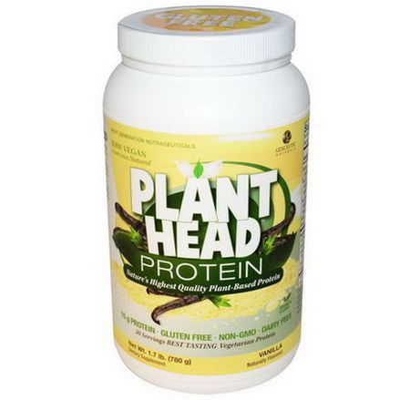 Genceutic Naturals, Plant Head Protein, Vanilla 780g