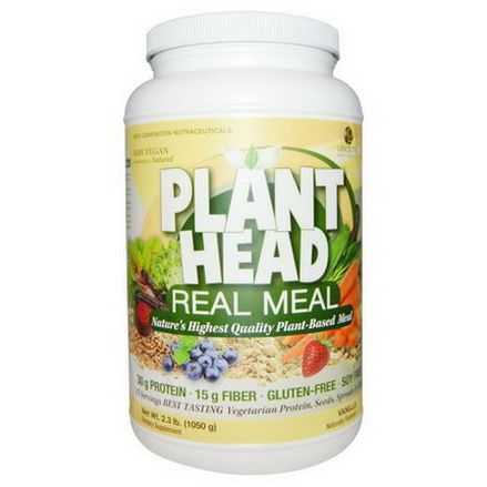 Genceutic Naturals, Plant Head, Real Meal, Vanilla 1050g