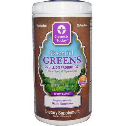 Genesis Today, Essential Greens, Flax Seed&Spirulina 440g