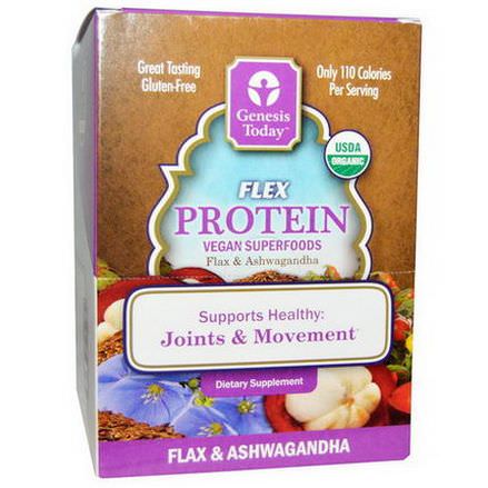 Genesis Today, Flex Protein, Flax&Ashwagandha, 15 Packets 28g Each
