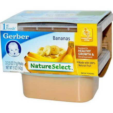 Gerber, 1st Foods, NatureSelect, Bananas, 2 Pack 71g Each