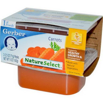 Gerber, 1st Foods, NatureSelect, Carrots, 2 Packs 71g Each