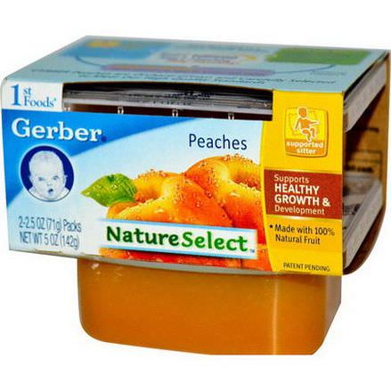 Gerber, 1st Foods, NatureSelect, Peaches, 2 Pack 71g Each