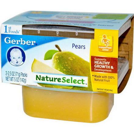 Gerber, 1st Foods, NatureSelect, Pears, 2 Pack 71g Each