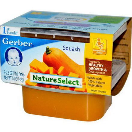 Gerber, 1st Foods, NatureSelect, Squash, 2 Packs 71g Each