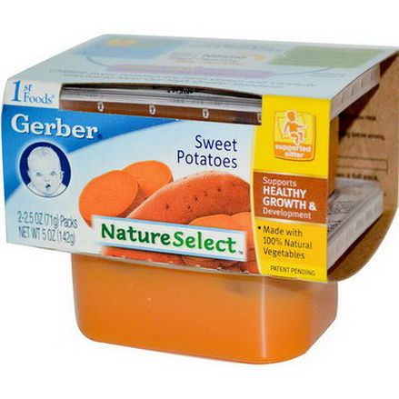 Gerber, 1st Foods, NatureSelect, Sweet Potatoes, 2 Packs 71g Each