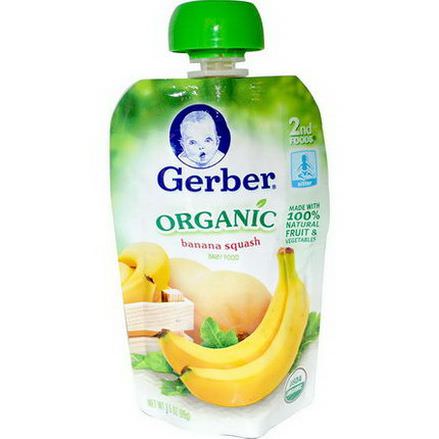 Gerber, 2nd Foods, Organic, Baby Food, Banana Squash 99g