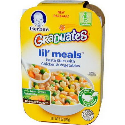 Gerber, Graduates for Toddlers, Lil'Meals, Pasta Stars with Chicken&Vegetables 170g