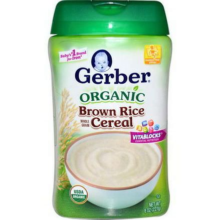 Gerber, Organic, Brown Rice Cereal 227g