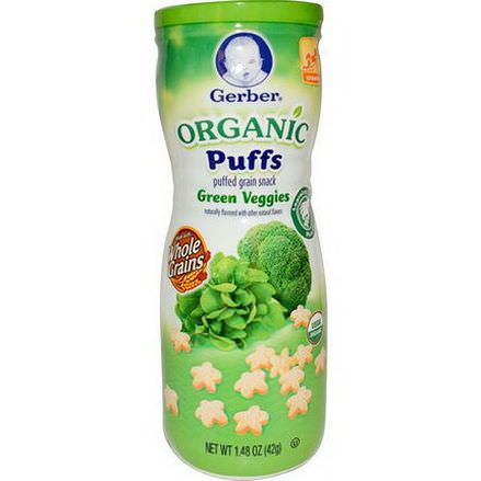 Gerber, Organic Puffs, Green Veggies 42g